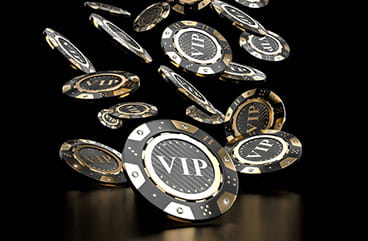 Poker chips with the word V.I.P. written on them.